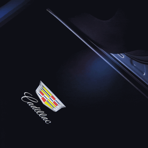 For Cadillac Welcome Light Door Projector, Upgrade Custom Logo Projector Light, Plug & Play HD Dynamic Pattern, Two Lens, Personalized Image/Text