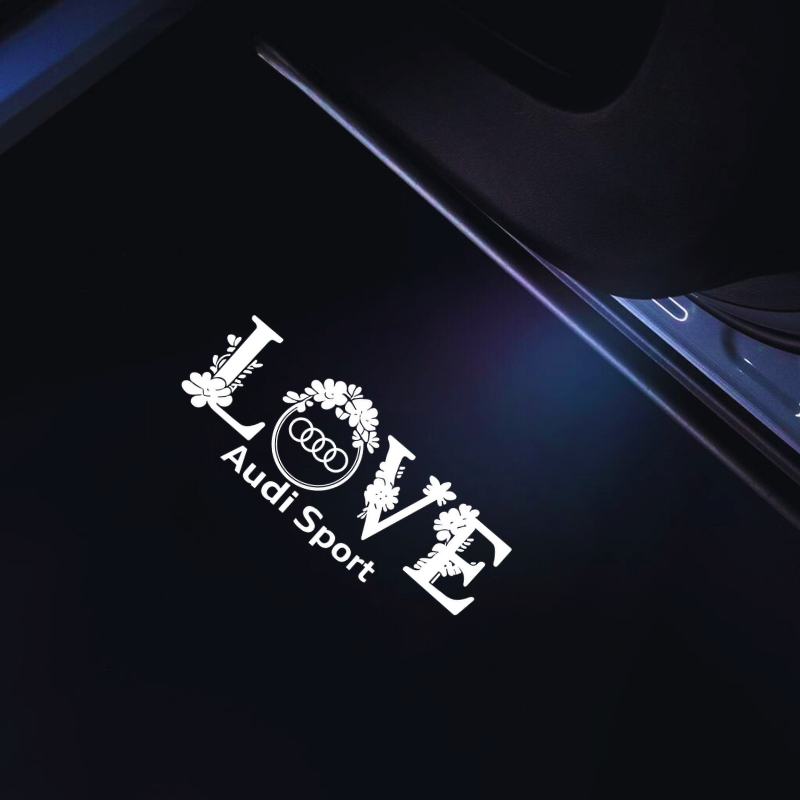 AUDI LOVE Pattern Static Welcome Door Light — HD projection onto ground