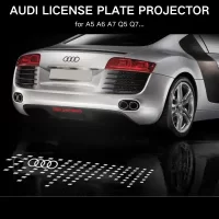 AUDI license plate projector for A5 A6 A7 Q5 Q7 car decorative ground projector, Plug & Play, Set of 1