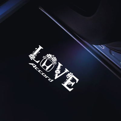 Honda Accord Welcome Lights Projector - LOVE Pattern HD Static Door Logo Light, Plug & Play for 11th Gen Accord(Set of 1)