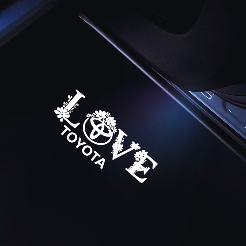 Toyota Welcome Lights Projector - LOVE Pattern HD Static Door Logo Light, Plug & Play for Venza/Tundra/Sequoia/Prius/Land Cruiser/4 Runner/Avalon/Camry/Highlander (Set of 1) - Image 1